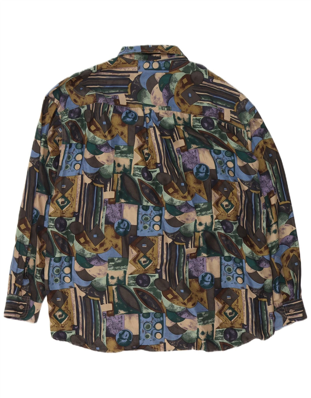 Nova brza muška košulja s apstraktnim uzorkom, veličina 41/42, velika raznobojna svila