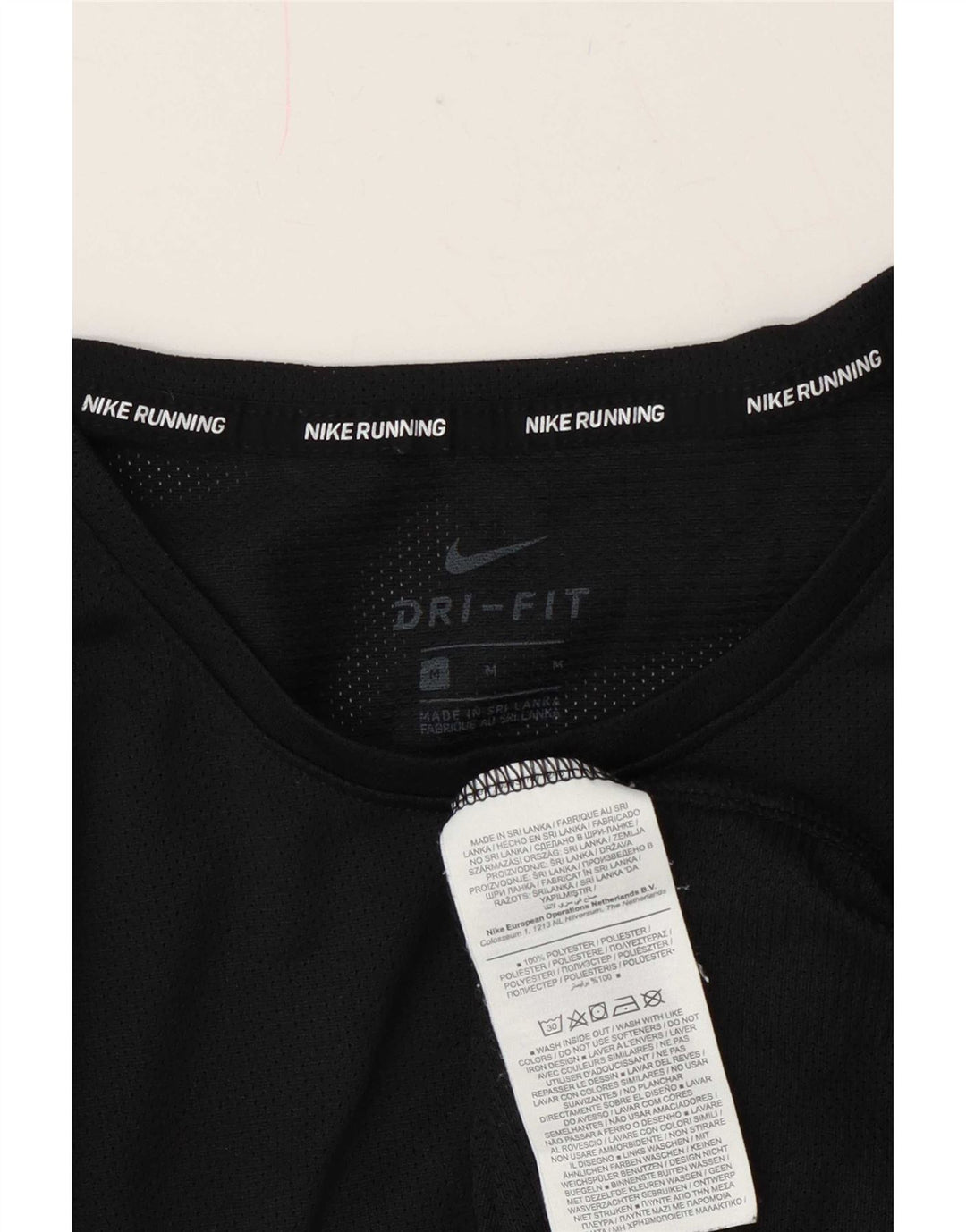 Nike muška Dri Fit prozirna majica srednjih crnih poliestera