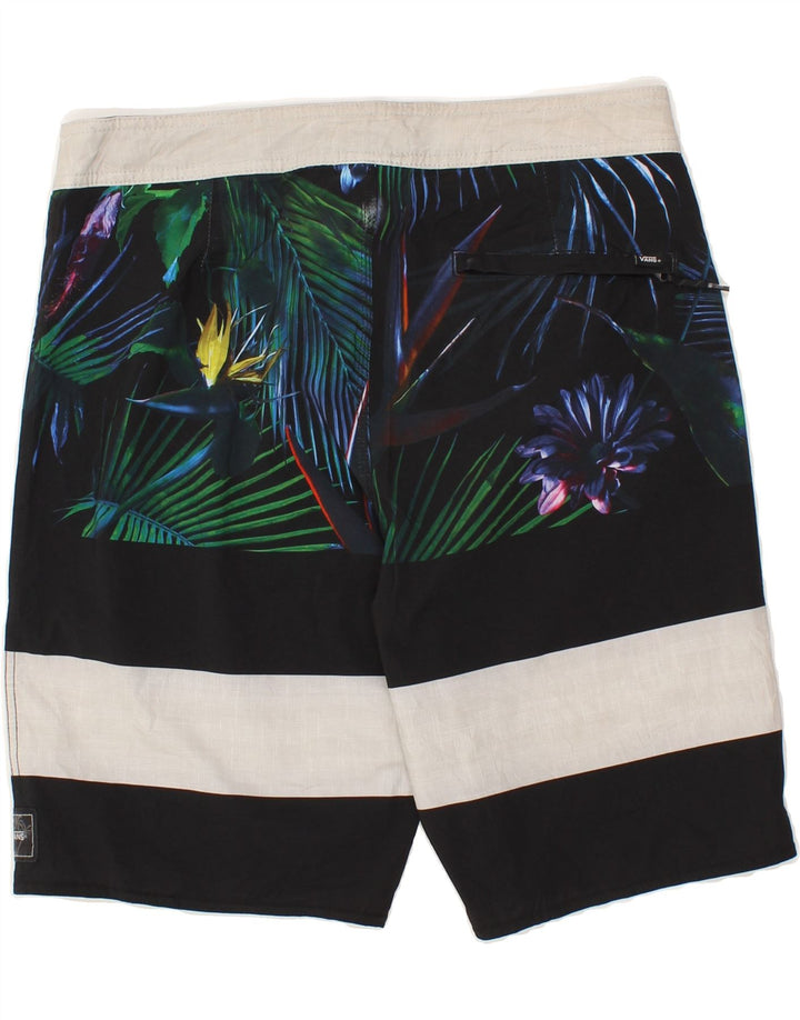 VANS Mens Swimming Shorts Medium  Black Floral Polyester Vintage Vans and Second-Hand Vans from Messina Hembry 