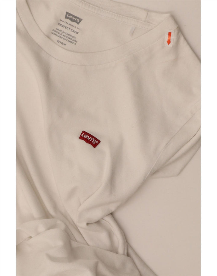 LEVI'S Womens T-Shirt Top UK 10 Small White Cotton