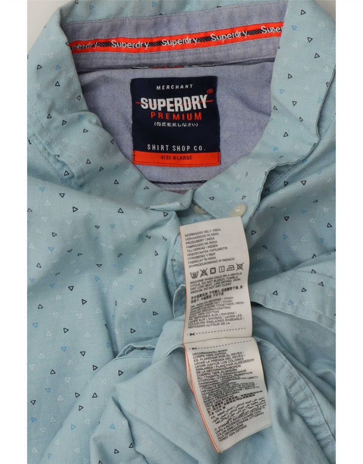 Superdry muška košulja XL plavi geometrijski pamuk