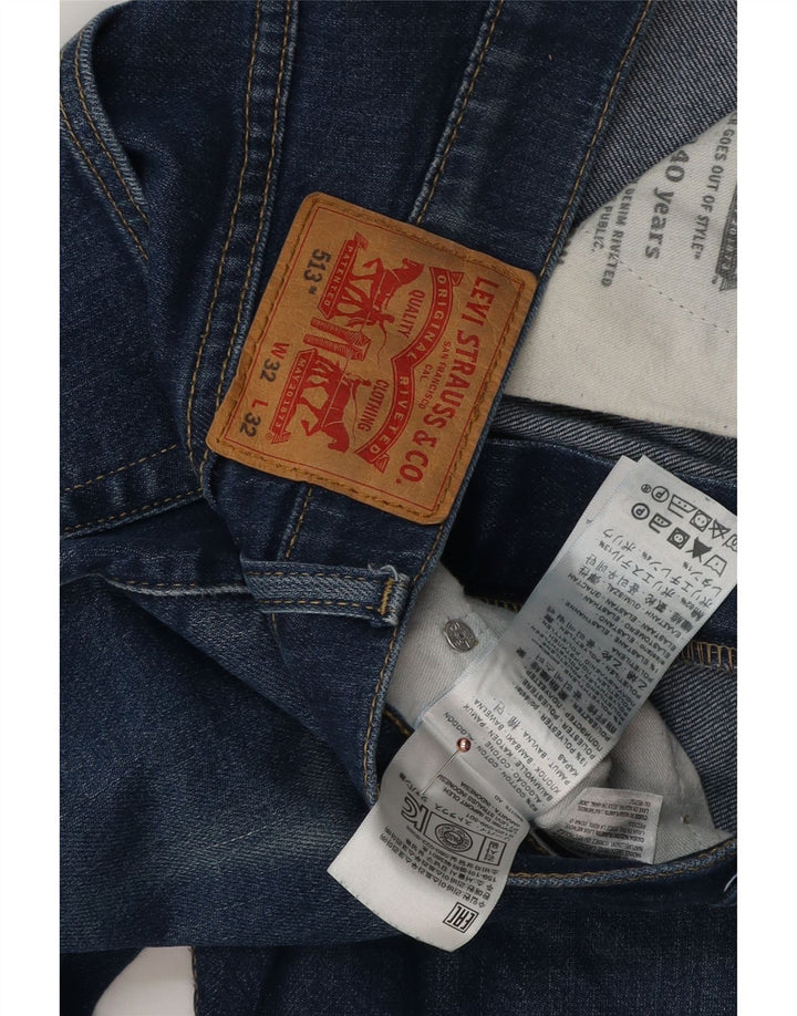 LEVI'S muške 513 uske ravne traperice W32 L32 plavi pamuk