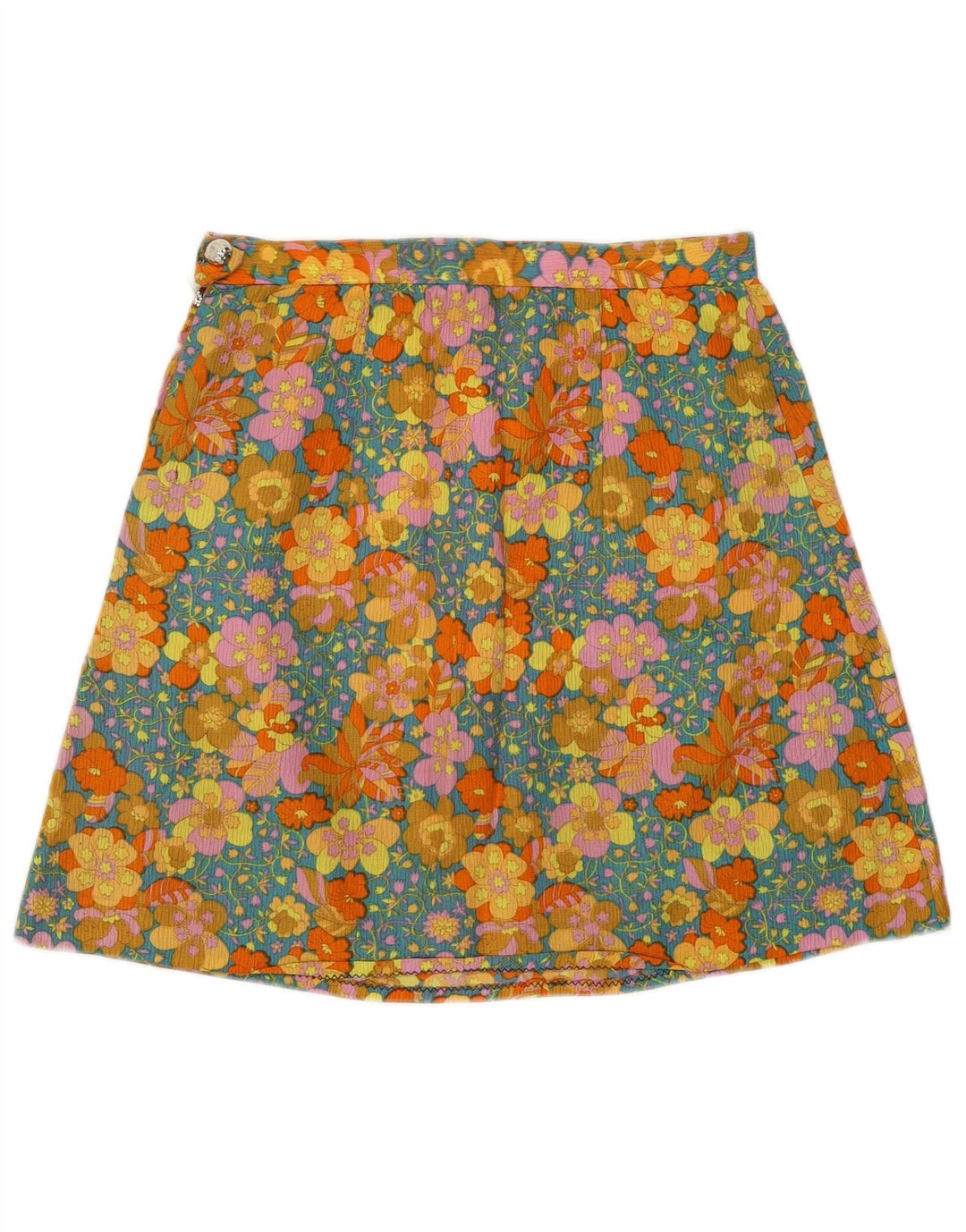 Vintage ženska suknja A-kroja W26 mala zelena cvjetna