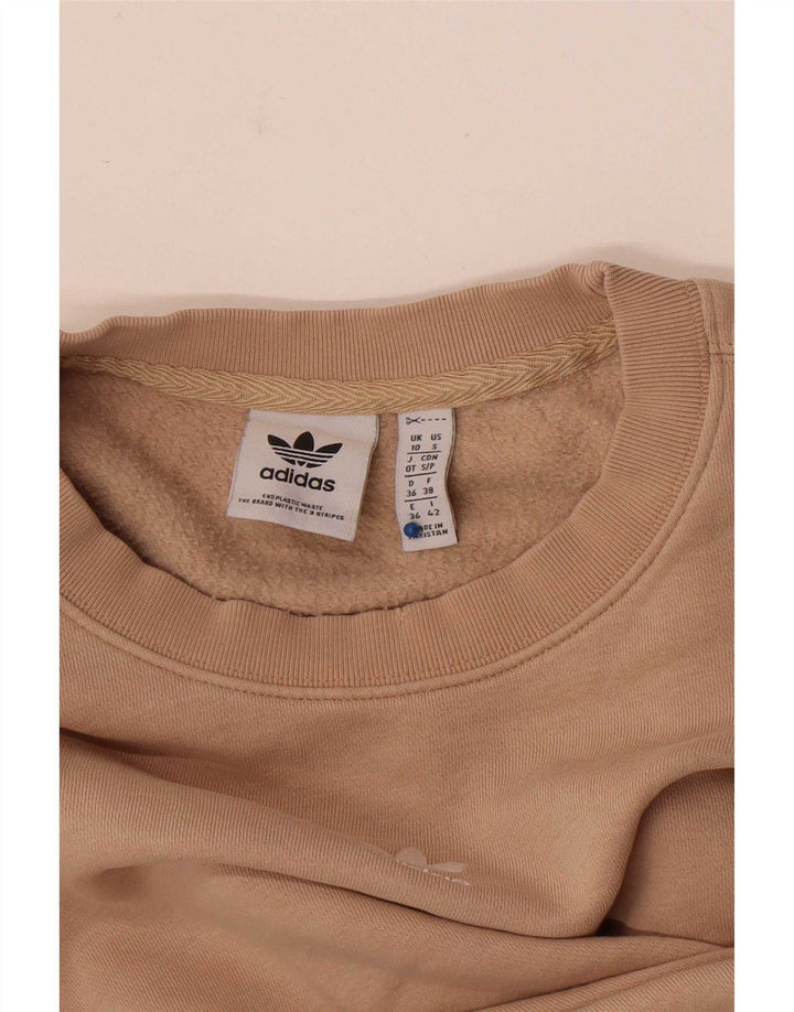 Adidas kratki ženski džemper prekomjerne majice UK 10 Small Beige