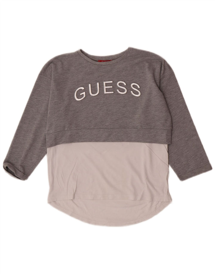 Guess Ženski top s 3/4 rukavima UK 10 Small Gray