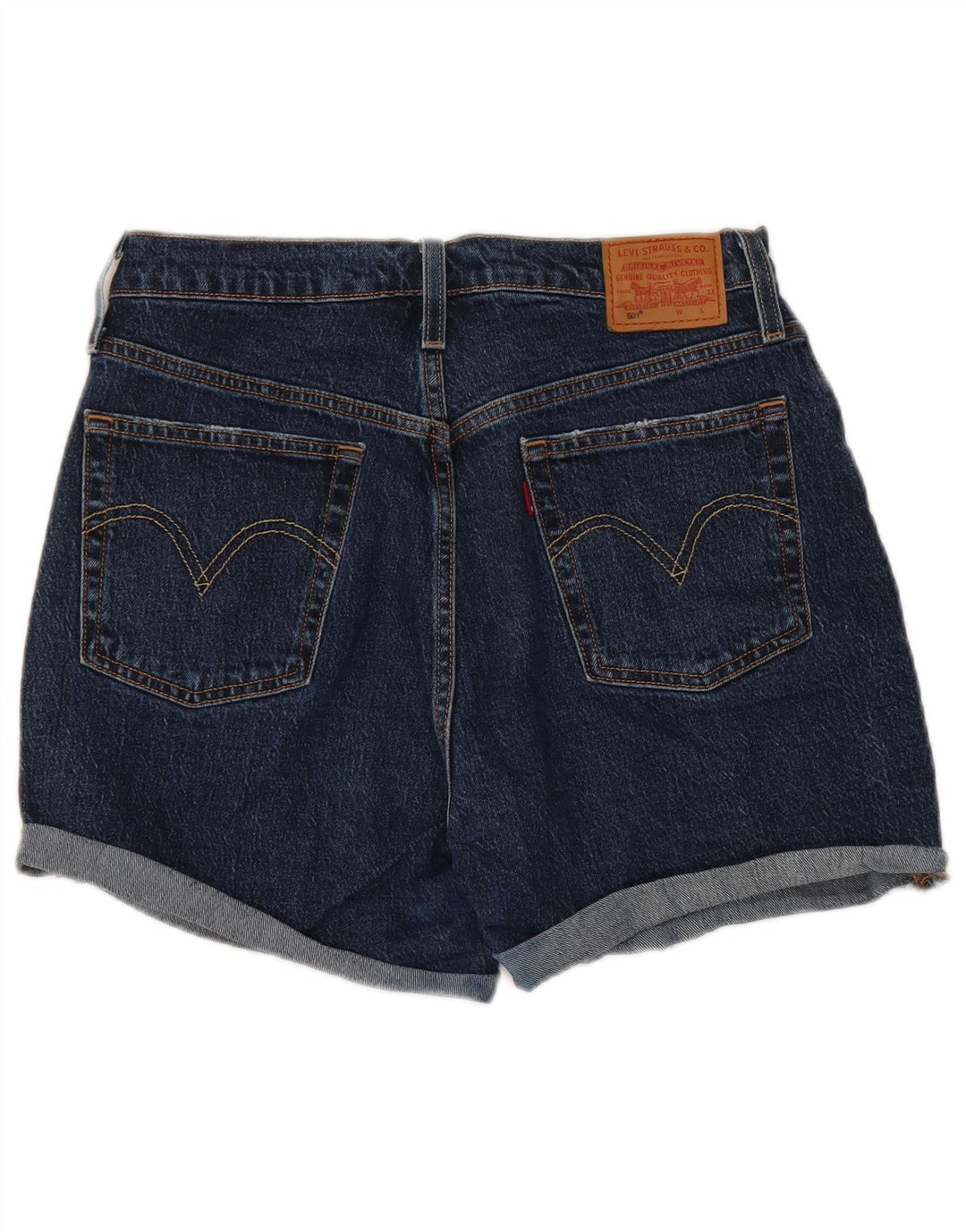 Levi's ženske 501 traper kratke hlače W30 srednje tamnoplavi pamuk