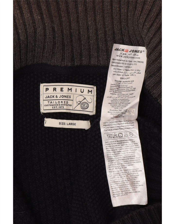 Jack & Jones muški kardigan pulover Veliki crni pamuk