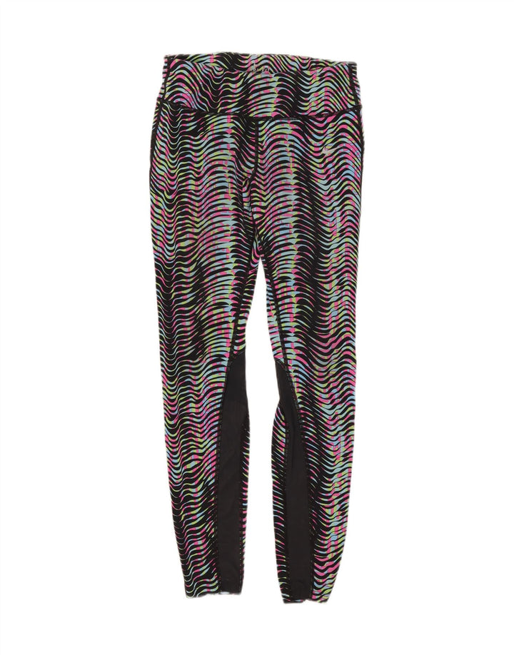 Nike Ženske Dri Fit Leggings UK 12 Srednji raznobojni prugasti najlon