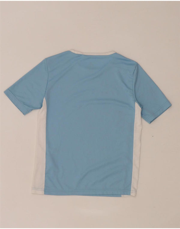 Adidas Boys Aeroready T-Shirt Top 9-10 Years Blue Colourblock Poliester