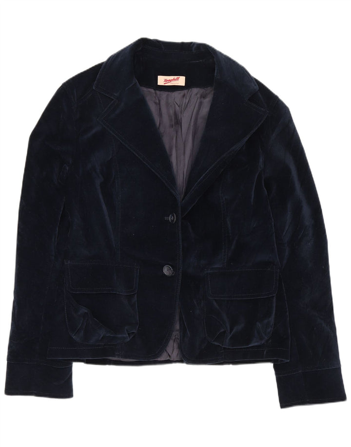 Vintage ženska baršunasta jakna sa 2 gumba IT 44 srednje tamnoplavi pamuk