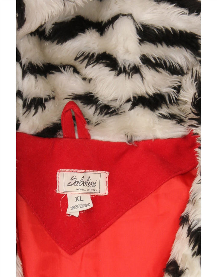 SABATINI Womens Hooded Overcoat UK 18 XL Red Vintage Sabatini and Second-Hand Sabatini from Messina Hembry 