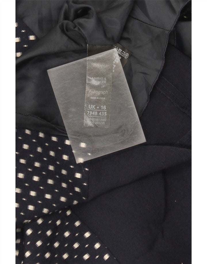 Marks & Spencer ženska plašt haljina UK 16 velika tamnoplava točkasta