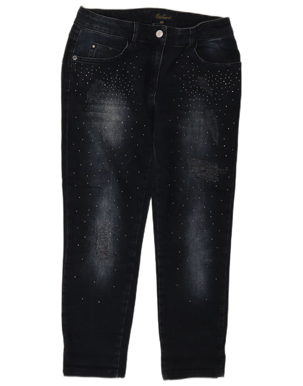 LUISA SPAGNOLI Ženske uske skraćene traperice IT 40 male W27 L25 tamnoplave