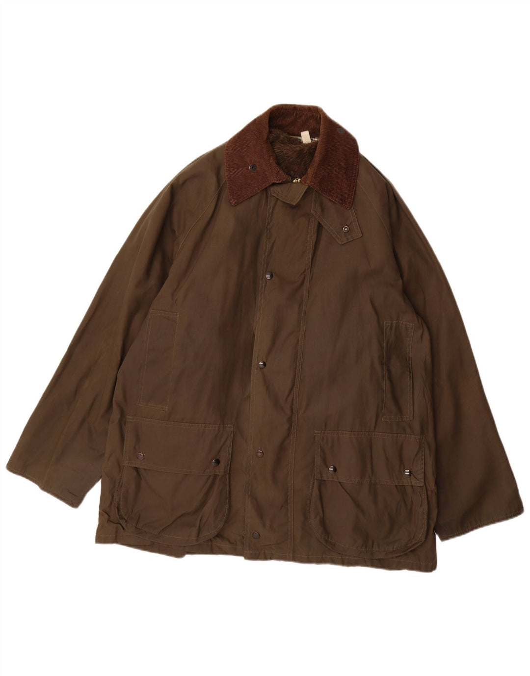 Vintage muška labava jakna od voštanog pamuka UK 36 mala kaki poliester