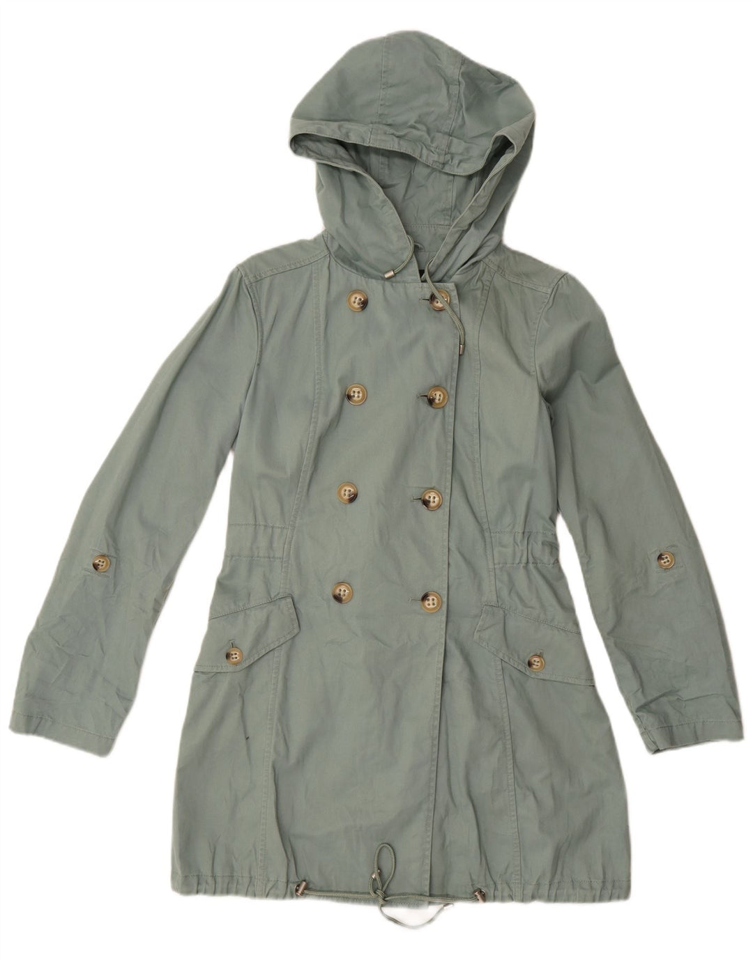 Benetton ženska parka jakna s kapuljačom IT 42 Srednje zeleni pamuk