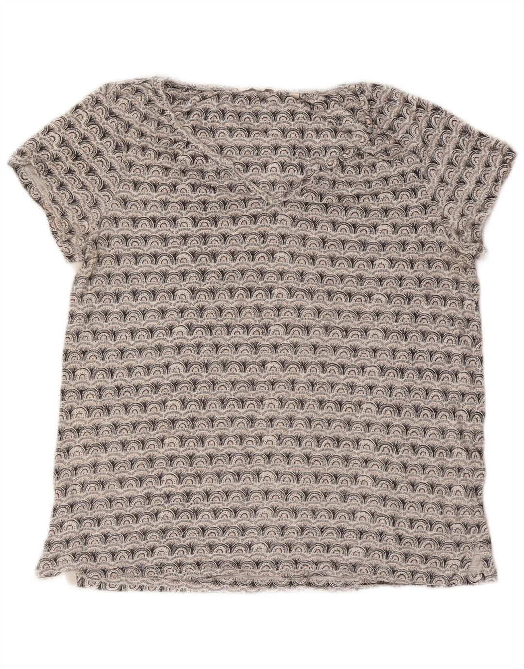 FAT FACE Ženska prevelika majica kratkih rukava s motivima UK 10 Small Grey Geometric