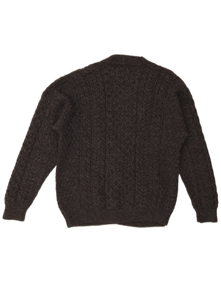 VINTAGE muški kardigan džemper srednje sivi Nova vuna