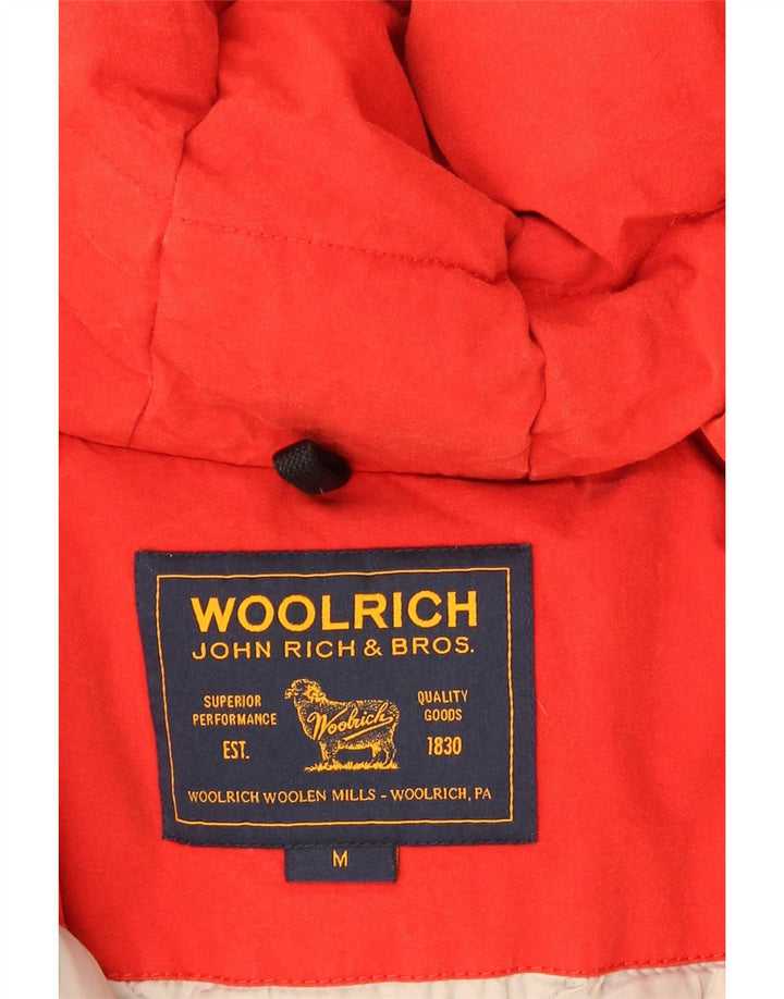 Woolrich ženska podstavljena jakna s kapuljačom UK 14 Srednje crveni pamuk