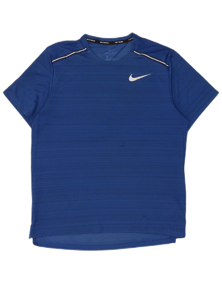 Nike Dri Fit T-Shirt Top srednje plave pruge od poliestera