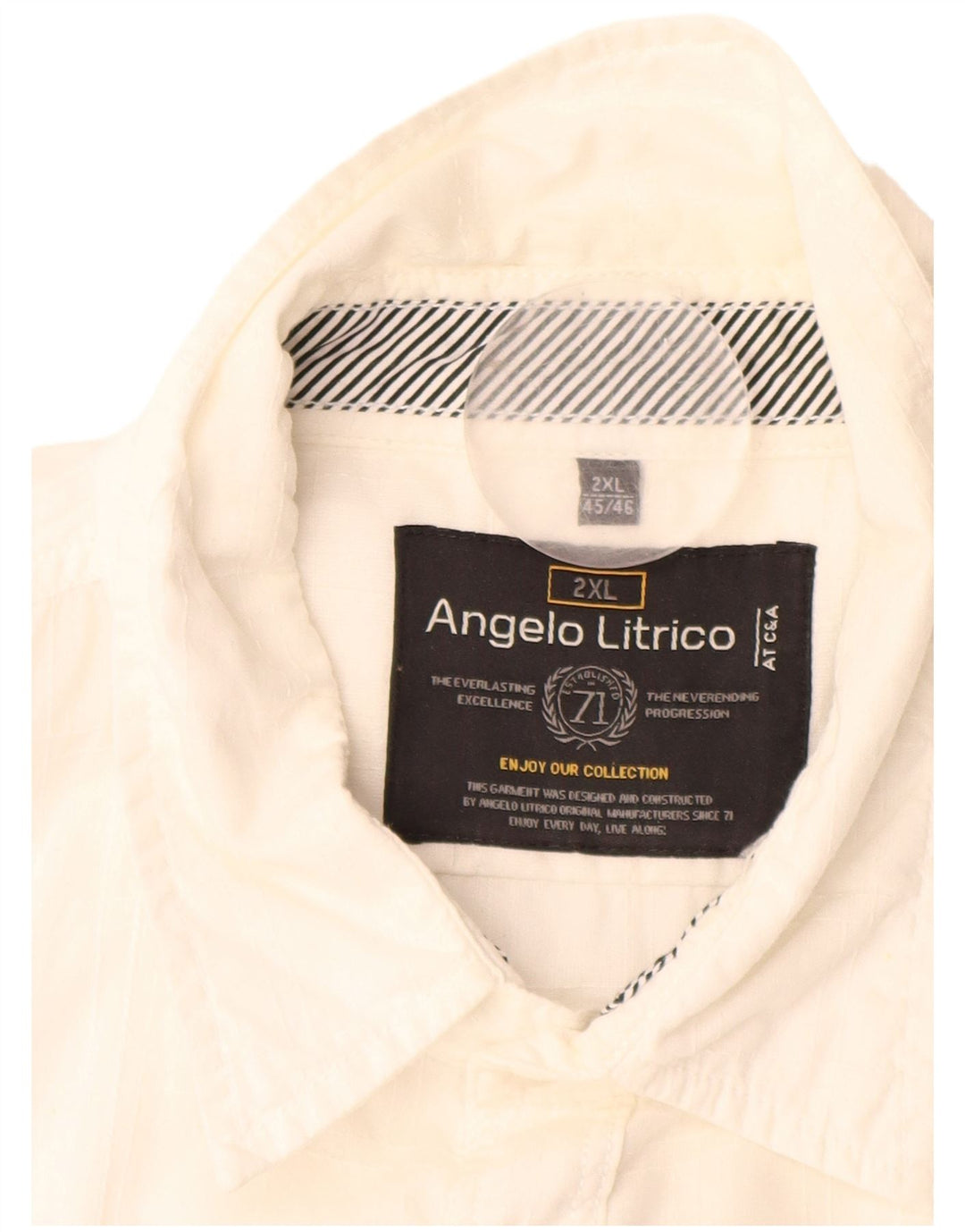 Angelo Litrico muška košulja kratkih rukava veličina 45/46 2XL bijeli pamuk