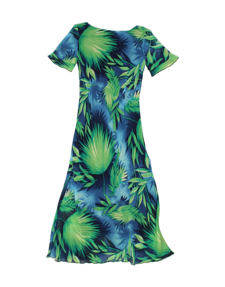 SATSUMA Womens Abstract Pattern Maxi Dress UK 12 Medium Navy Blue Vintage Satsuma and Second-Hand Satsuma from Messina Hembry 