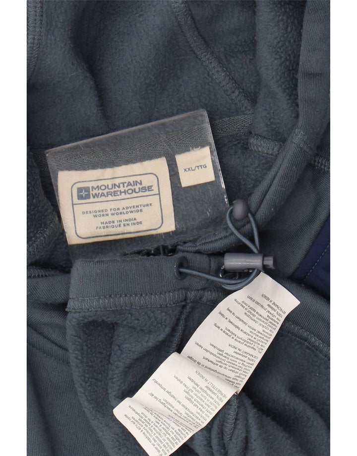 MOUNTAIN WAREHOUSE muški pulover s kapuljačom na patentni zatvarač 2XL plavi poliester