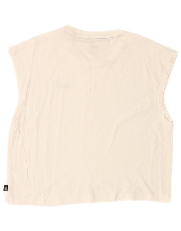 PUMA ženski prekomjerni grafički prsluk UK 6 XS bijeli