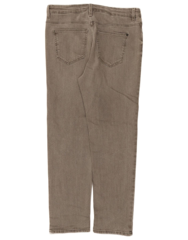 Marks & Spencer ženske ravne traperice UK 10 male W30 L25 sive cvjetne