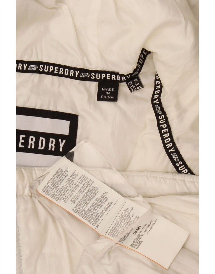 Superdry ženska prošivena jakna s kapuljačom UK 14 velikih bijelih boja
