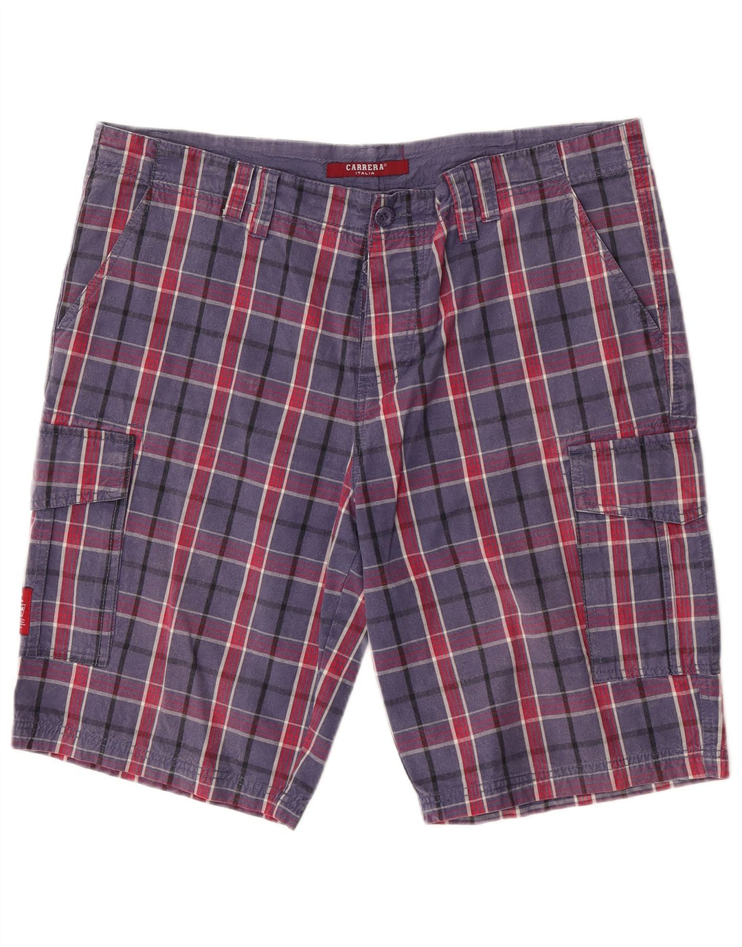 Carrera muške cargo kratke hlače W38 XL plavi karirani pamuk