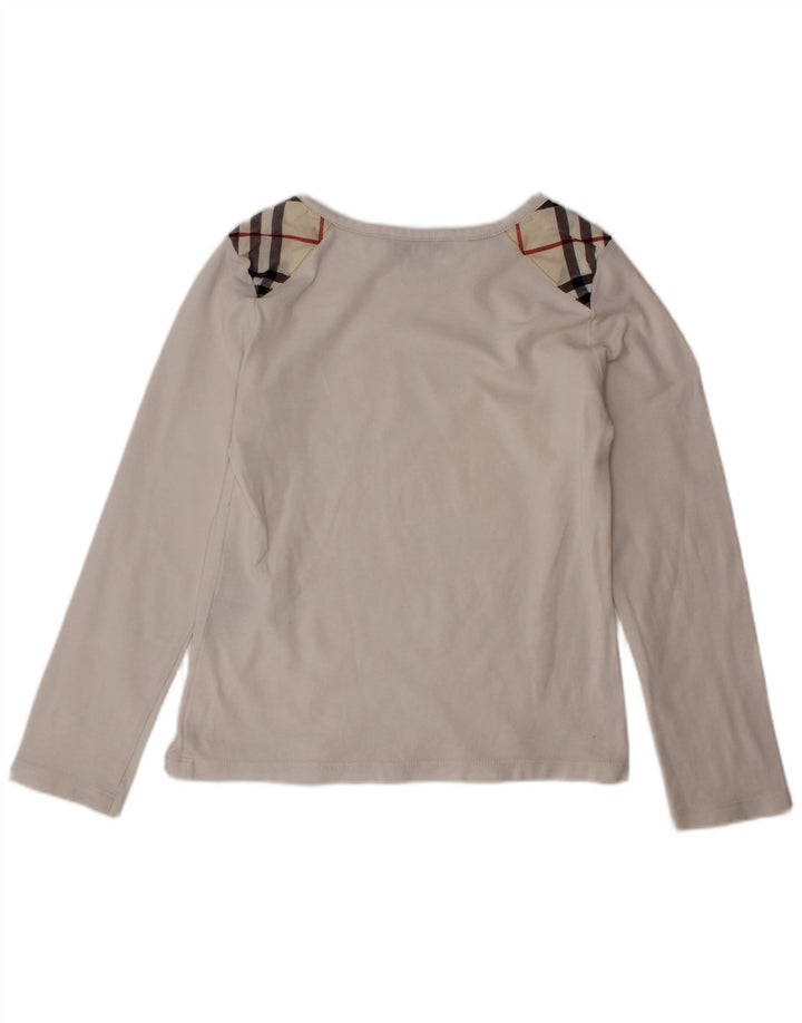BURBERRY majica za djevojčice dugih rukava 5-6 godina, bijela karirana