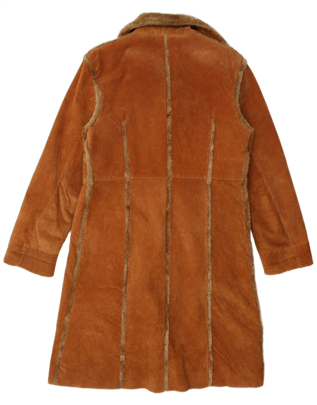 Vintage ženski kaput od šištrenih šiša UK 18 XL smeđa koža