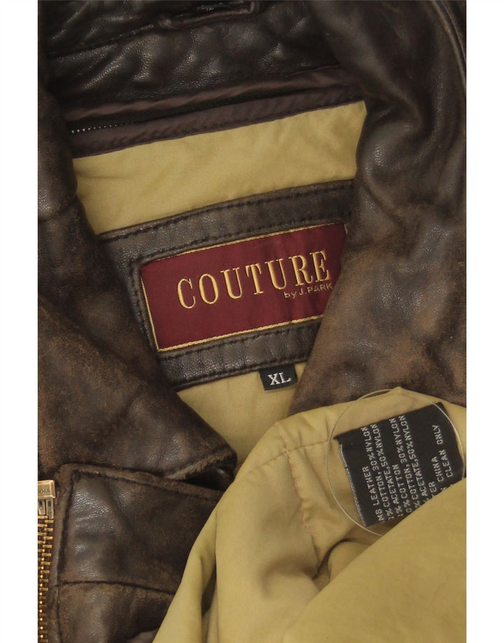 Muška Couture kožna jakna UK 42 XL smeđa koža