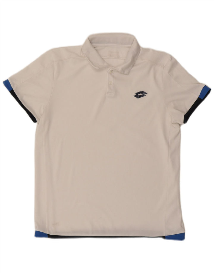 LOTTO Mens Polo Shirt Medium White