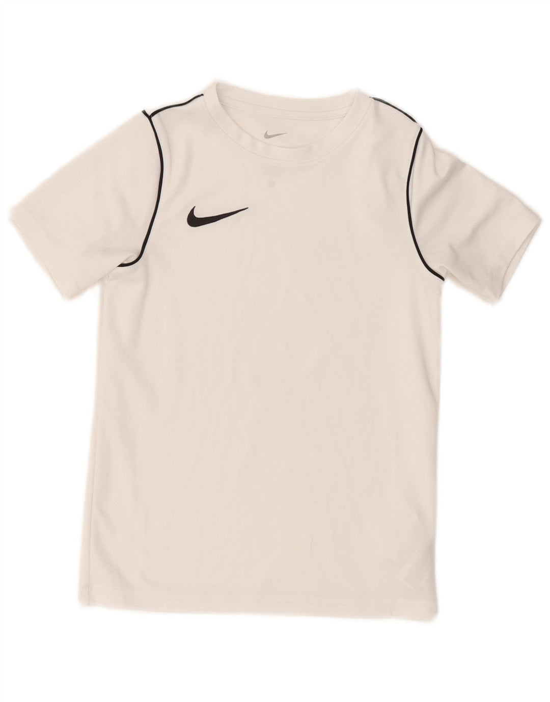 NIKE Boys Dri Fit T-Shirt Top 8-9 Years Small White Poliester