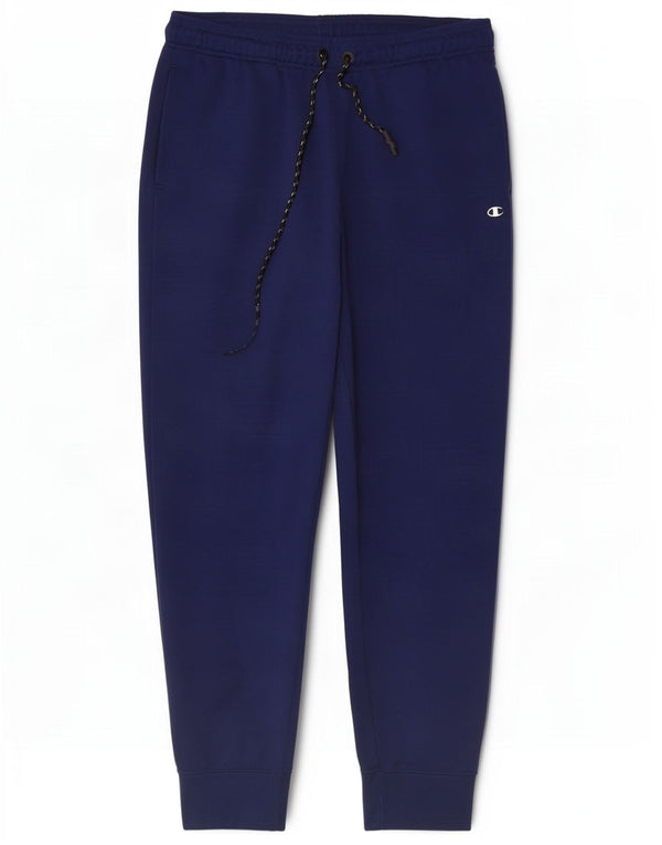 Champion Womens Tracksuit Trousers Joggers UK 14 Large Navy Blue Cotton