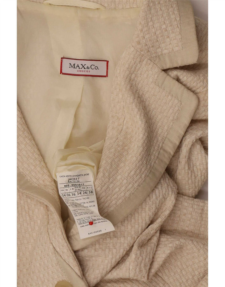 Max & Co. Ženska jakna s 3 gumba, UK 6 XS, bež pamuk