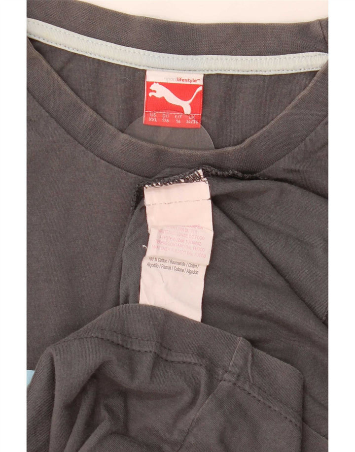 Puma Boys Graphic Vest Top 15-16 Years Grey Pamuk