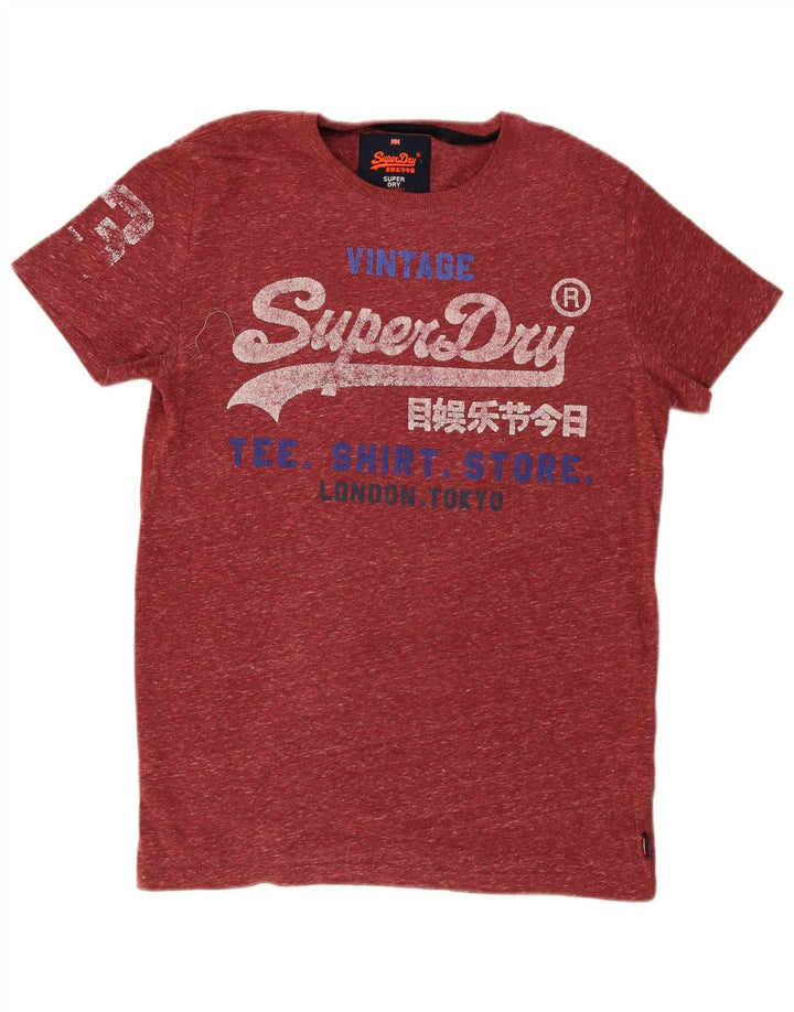 Superdry muška majica kratkih rukava s grafičkim motivima, srednji crveni flekasti pamuk