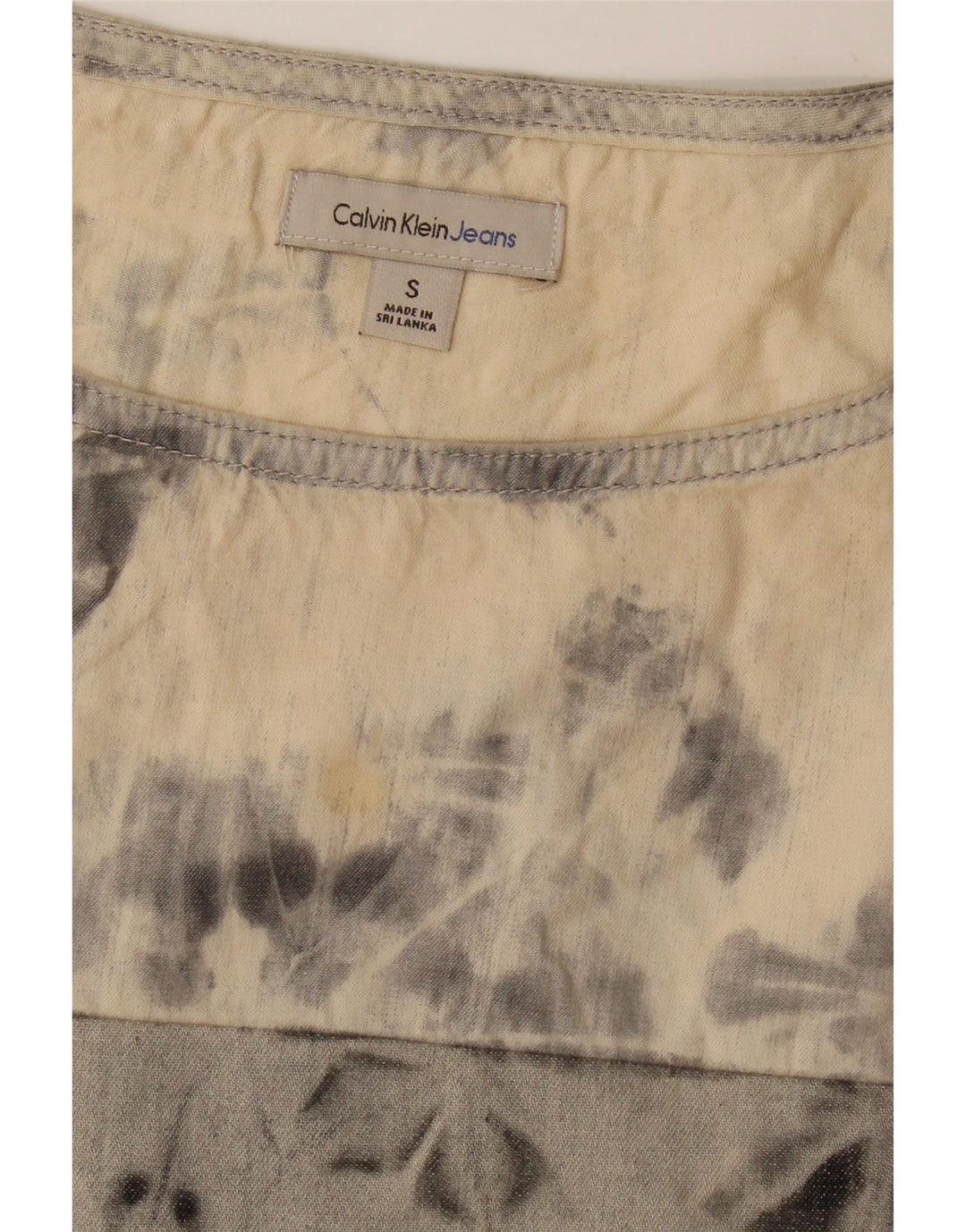 Calvin Klein Jeans Ženski gornji dio bluze UK 10 Small Beige Tie Dye Cotton