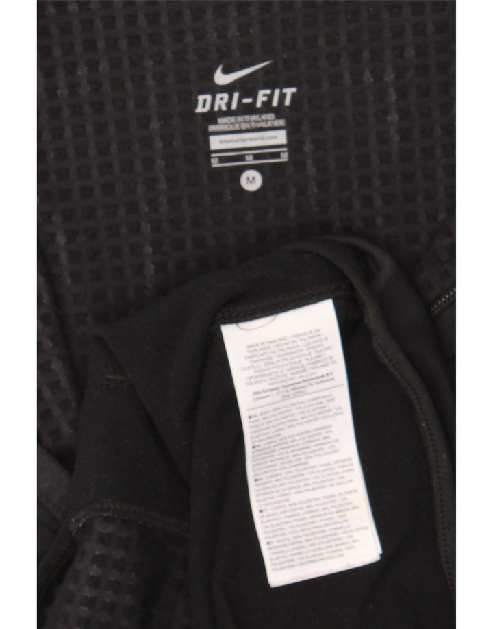 NIKE Mens Dri Fit Tracksuit Top Jacket Medium Black Colourblock Polyester