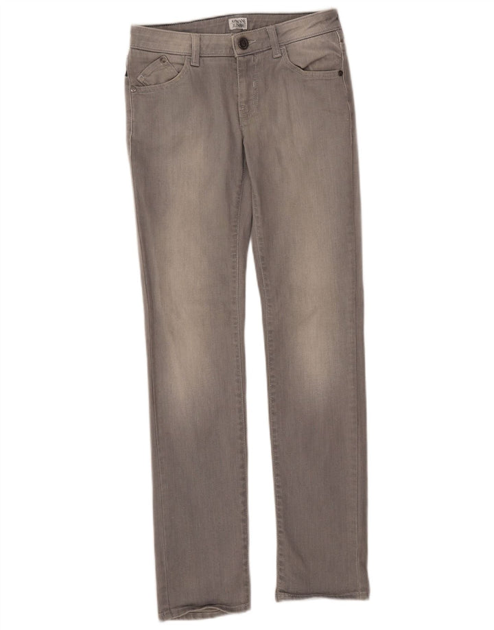 ARMANI JUNIOR uske traperice za djevojčice 11-12 godina W26 L29 sivi pamuk