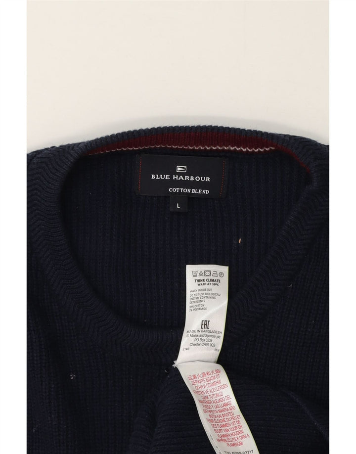 Marks & Spencer muški plavi Harbor džemper s okruglim izrezom, veliki tamnoplavi