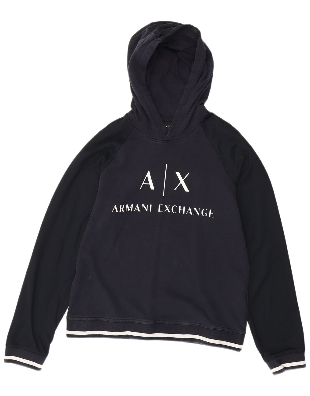 ARMANI EXCHANGE Veliki muški majica s kapuljačom s grafičkim motivima, tamnoplavi pamuk
