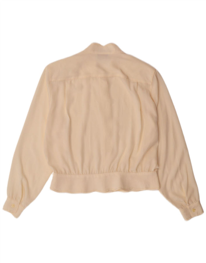 ICAM Womens Loose Fit Shirt Blouse IT 44 Medium Off White Polyester