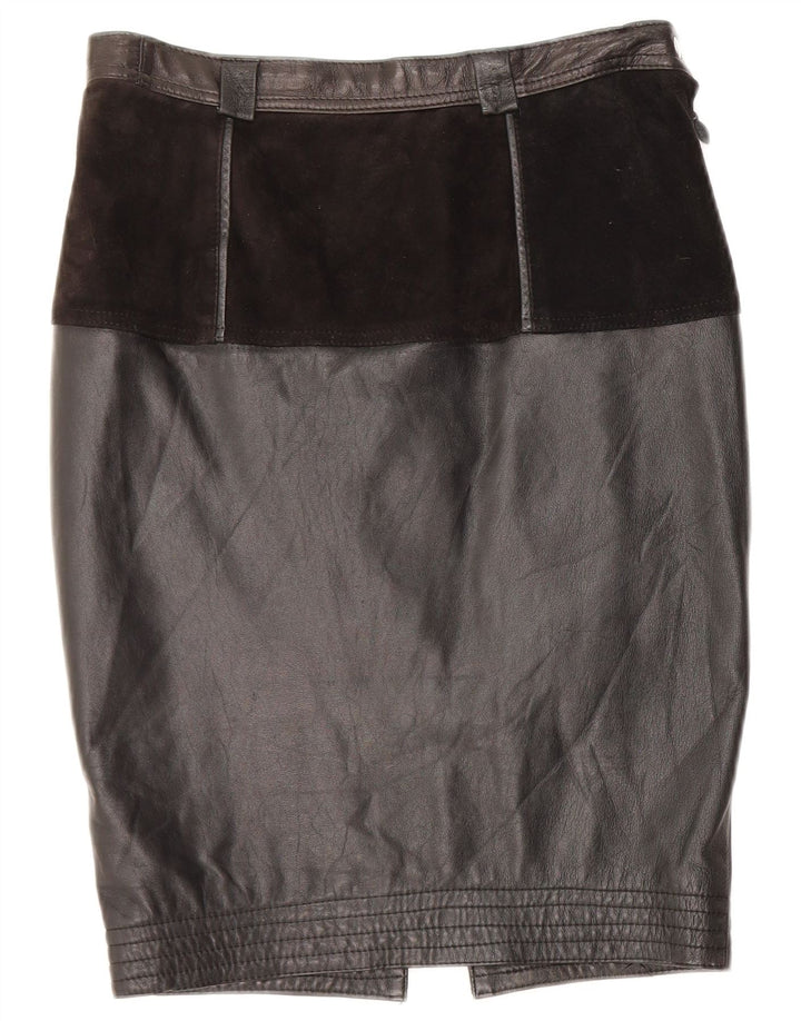 VINTAGE ženska kožna suknja srednje veličine W28 crna