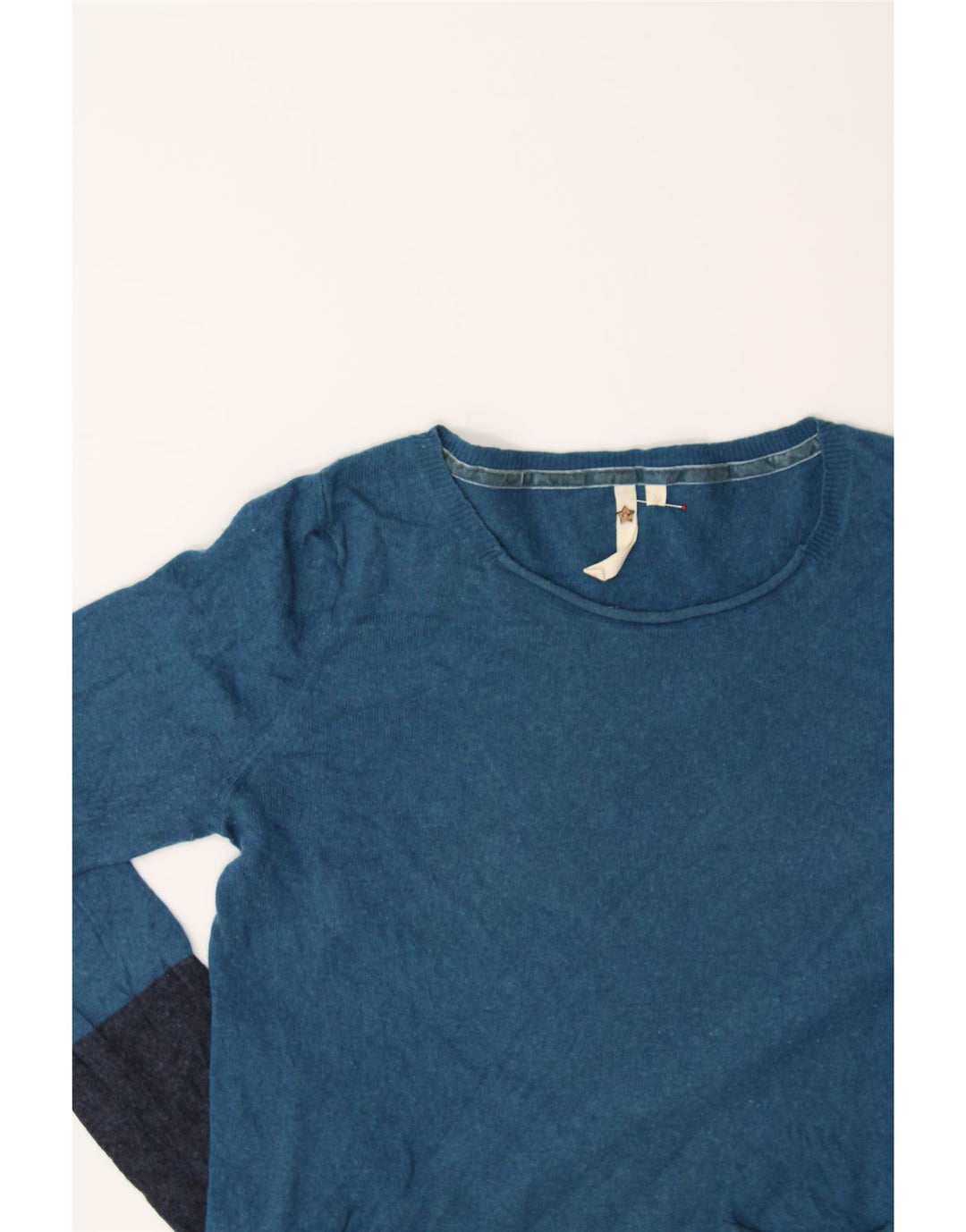 WHITE STUFF Womens Boat Neck Jumper Sweater UK 12 Medium  Blue Colourblock Vintage White Stuff and Second-Hand White Stuff from Messina Hembry 