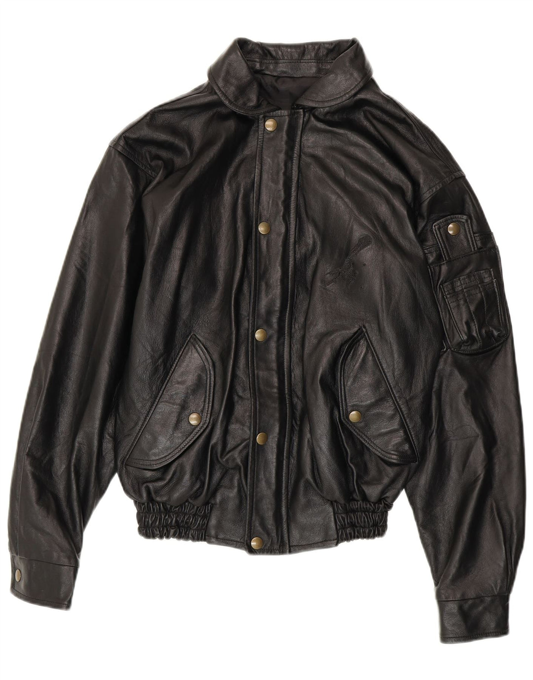 VINTAGE muška kožna jakna UK 36 Mala crna koža