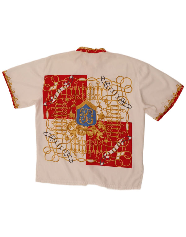 Vintage ženska košulja kratkih rukava UK 14 srednje bijele boje