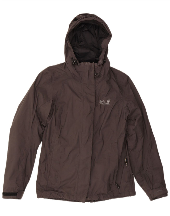 Jack Wolfskin ženska kišna jakna s kapuljačom UK 8, mali sivi poliamid